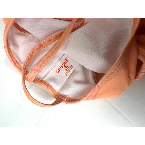 Cat & Jack Girls One-Piece Orange Sun Swimsuit Size 12 Months, Sunshine! - Picture 3 of 4